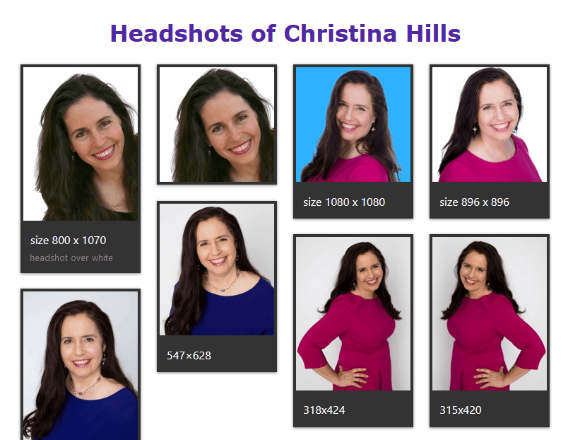headshots of christina hills